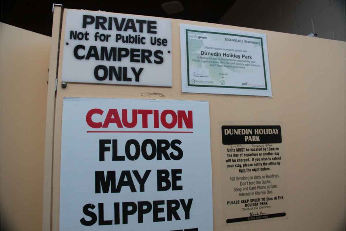 Sign of a private toilets for campers only
