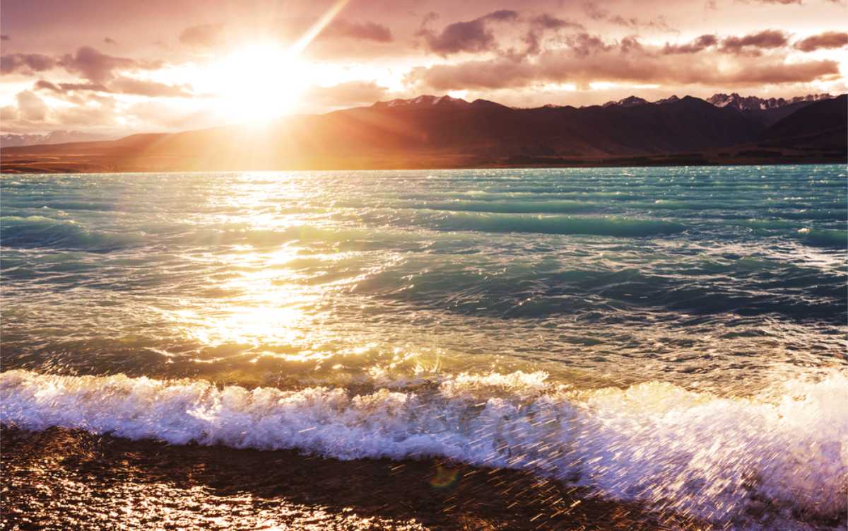 Sunset at a beach in NZ