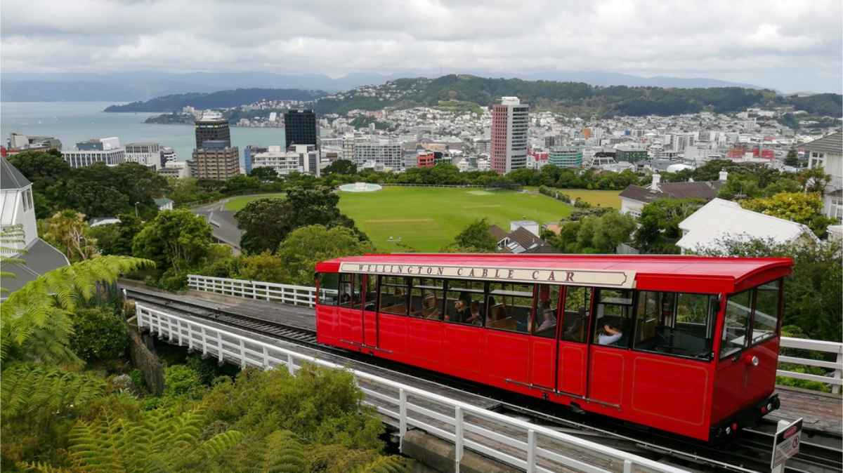 Wellington cable car providing a panoramic view of the city