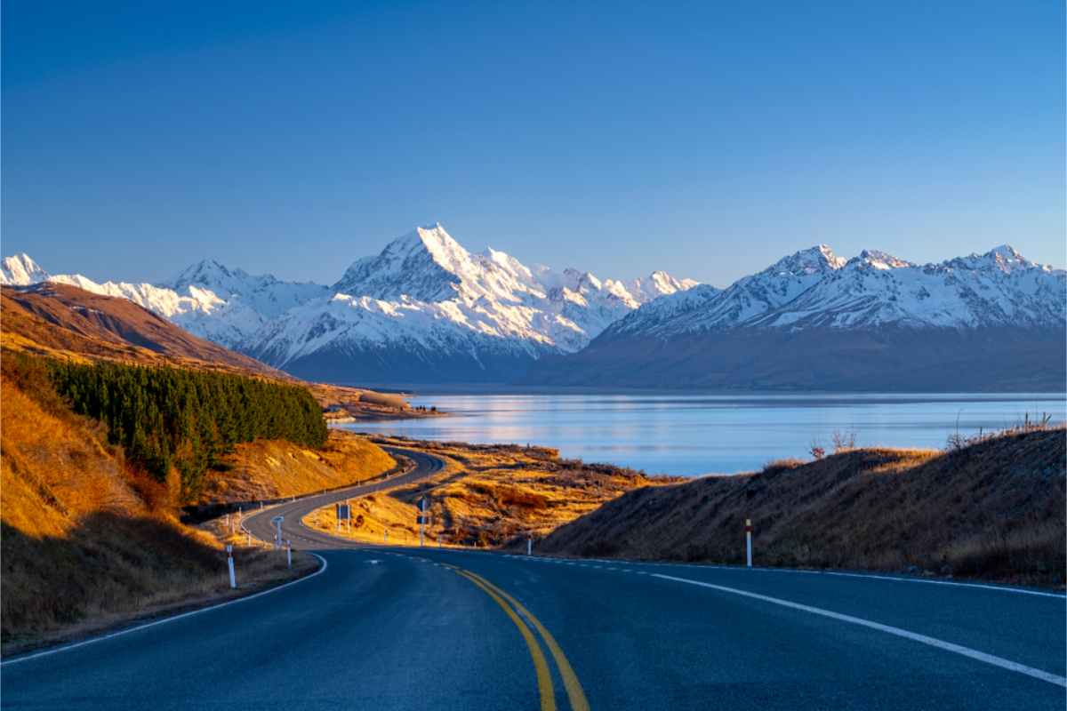 scenic road in a beautiful landscape in NZ